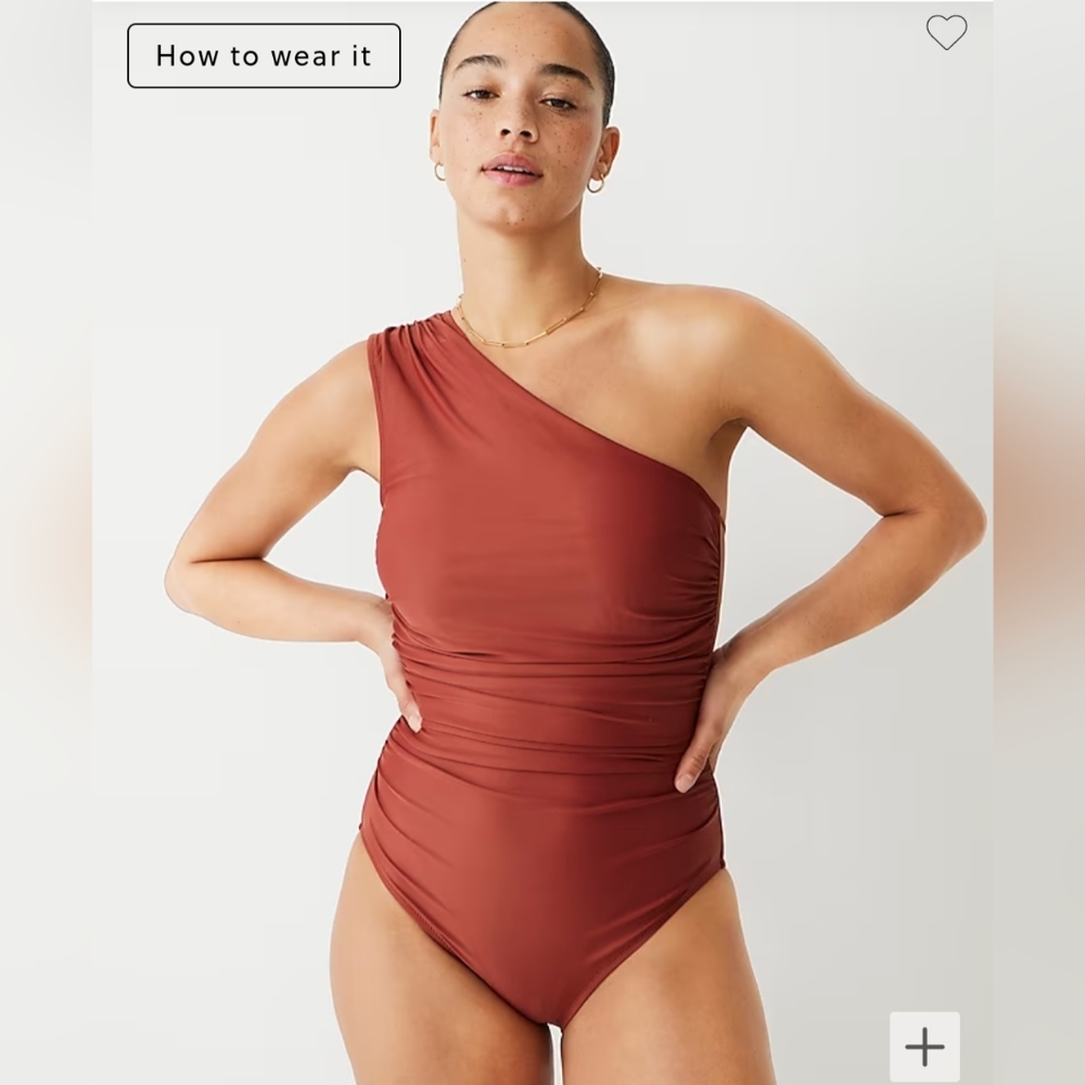 J. Crew One-Shoulder Rust Swim One Piece